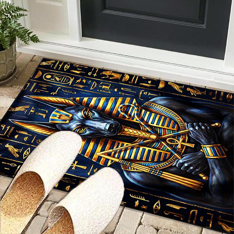 Ancient Egyptian Pharaoh Office Rug Chair Mat, Game Carpet, Suitable for Front Door, Bedroom, Living Room, Desk, Holiday Gift