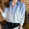 Mode Langarm Büro Dame Drehen Unten Kragen Chiffon Bluse Shirt Frauen Tops J603