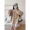Autumn and Winter Women's Clothing Flower Jacquard Knitted Cardigan Women's Korean Version Lazy Loose Large Size Sweater Jacket