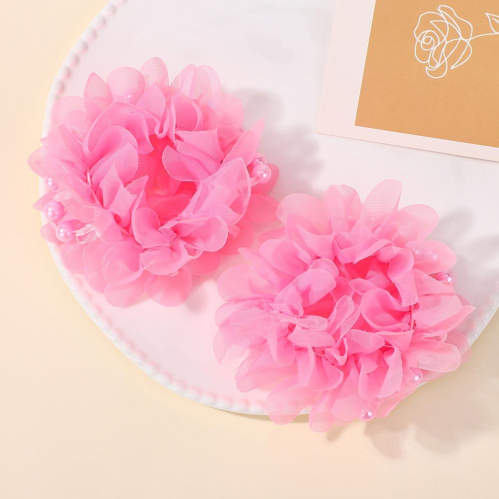 2 stuks/set Baby Meisjes Roze Kleur Haarelastiekjes Schattige Hoge Elastische Hoofdband voor Kinderen Lente Festival Vakantie Haaraccessoires