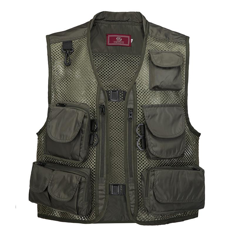 Men's Breathable Multi-Pocket Outdoor Vest for Fishing, Photography, and Workwear