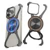 Oatsbasf X Shape Frameless Case for iPhone 16 15 14 13 Pro Max w/ Ring Stand Bezel Less Metal Shockproof Bumper Phone Cover