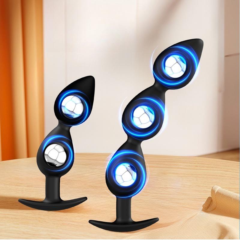 Built In Steel Beads Anal Plug Big Butt Plug Prostate Massage Vaginal Balls Anal Stimulation Pull Bead Dildo Deep Anal Sex Toys