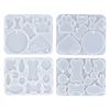 Dog Bone Shaped Tag Molds for Resin,Cat-Tag Keychain Silicone Resin Molds with Key-Rings for DIY Crafts Jewelry Making