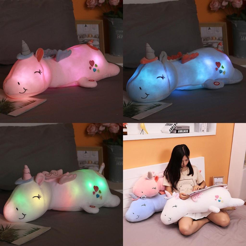 Luminous Creative Unicorn Plush Doll Long Pillow For Napping And Giving Gift