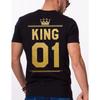 Stylisches T-Shirt mit Nummern-Kronen-Print für Damen und Herren, perfekt für legere Sommerkleidung