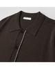 WORTHWHILE MOVEMENT Stitch Polo Half Cardigan (Dark Brown)