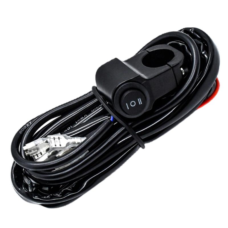 Waterproof Motorcycle Fog Lights Wire Switch Harness Headlight Spotlights Wire Cable Suitable for ATV Car LED Work Light