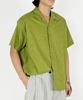 A MADE Paisley Punched Embroidery Linen-Like Shirt (Khaki Green)
