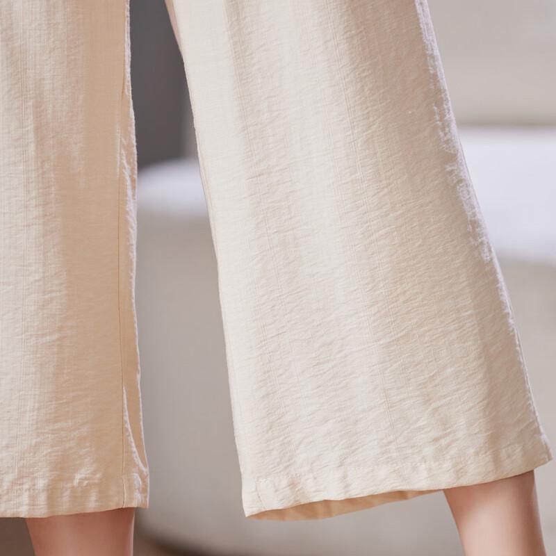 Pasit Women's Elastic Waist Straight-Leg Casual Pants