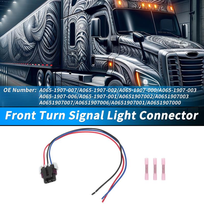 X Autohaux Front Turn Signal Light Connector for Freightliner Cascadia 08-17 No.A0651907000
