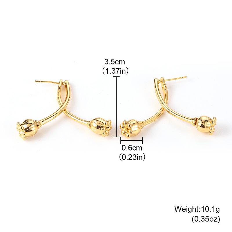 

Original new two-wear lily of the valley flower summer earrings simple temperament light luxury fashion high-end flower earrings niche