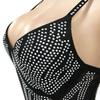 X5633 Strass-Spaghettiträger Fransen Bandagekleid - Sexy Ärmelloses Minikleid