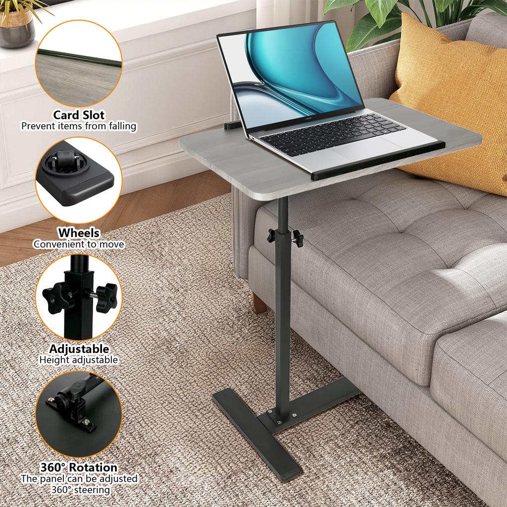 For Work Study Mobile Standing Desk Laptop Table Home Bed Table Bedside Table Over Bed Table Adjustable Height Spacious Tabletop