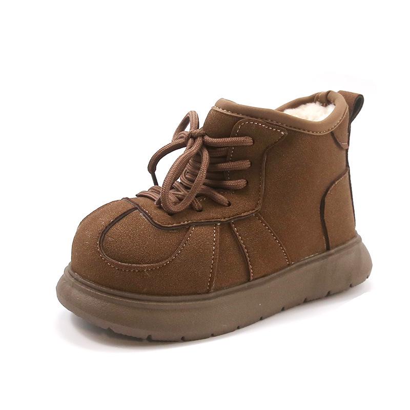 

Children s Winter Cotton Snow Boots - 2025 Edition, Boys and Girls Warm Thickened Velvet Boots Size 28, inner length 16.8cm чорний оливкового кольору