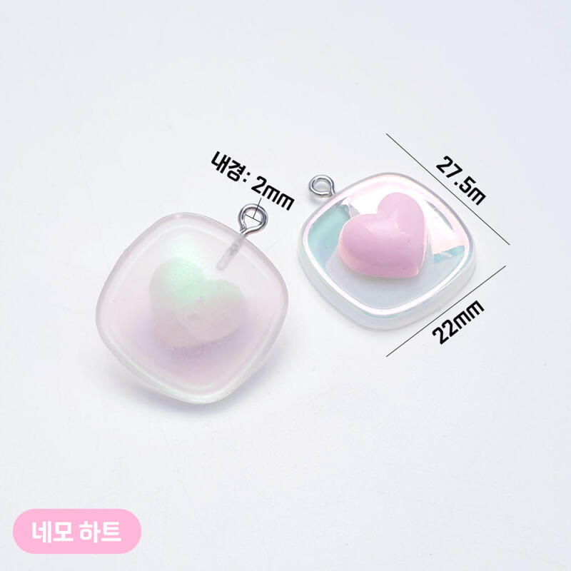 Acrylic transparent heart keychain pendant accessory supplies