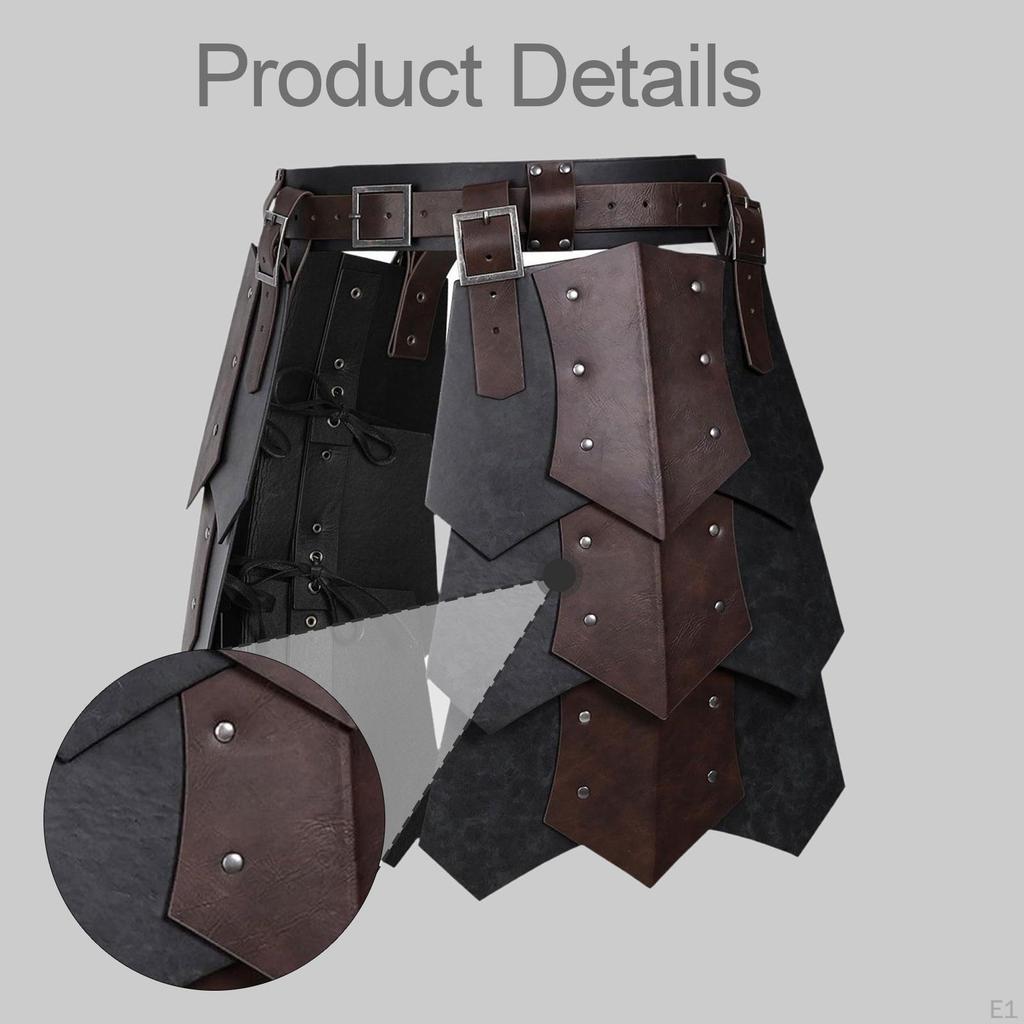 Medieval Faux Leather Thigh Decorative Wide Belt for Carnival Fancy Dress