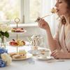 Ceramic Handle English Afternoon Tea Spoon Fork Stainless Steel Fruit Forks Cake Spoon Fork  Cafe