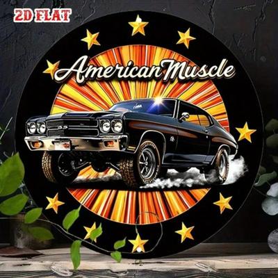 Vintage American Muscle Car Metal Tin Sign 7.87 Inch Retro Wall Art Decor