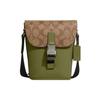 Track 16 Classic Monogram Flap Buckle Closure Coated Canvas And Smooth Calfskin Shoulder Crossbody Bag Men Bags Khaki Dark-Green CC027-QBUOY