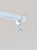 Lucore Silver 925 Little Piece Cubic & Pearl Asymmetrical Earrings