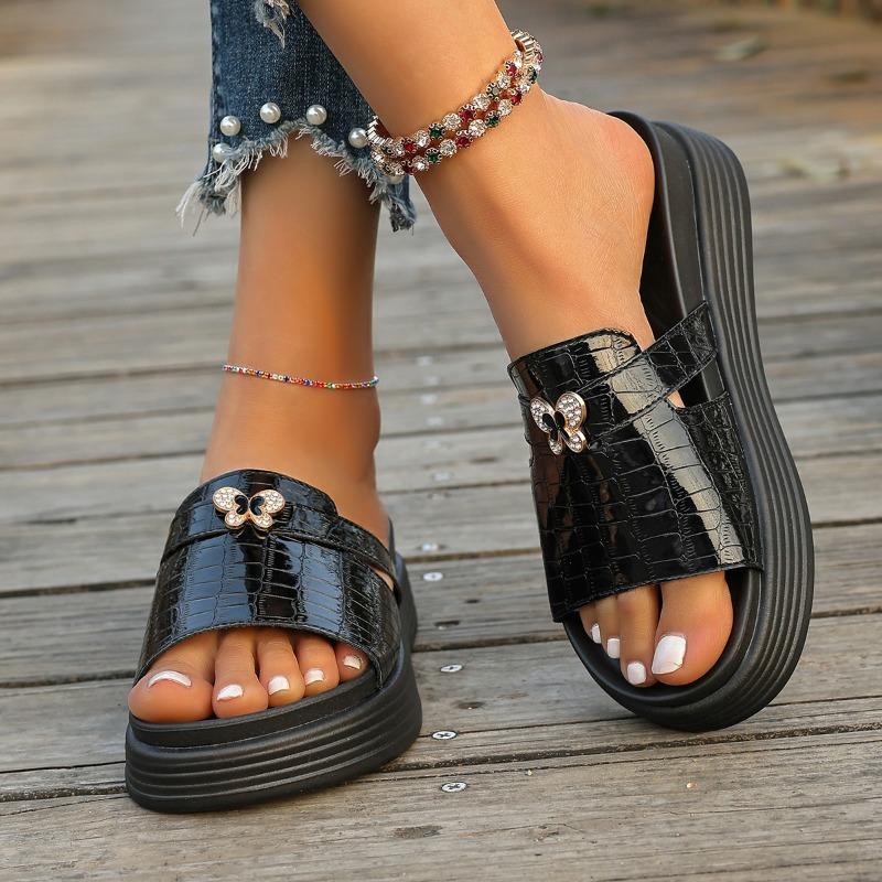 

Fashion Women s Simple, Fashionable and High-quality Thick Heel Sandals Summer Outdoor Fashionable Toe Open Style Shoes 42 чёрный