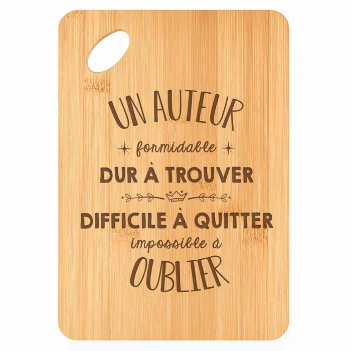 Planche à découper / Plateau apéro - PLANETEE - Un Auteur Formidable - Bambou - 30x20x1 cm - Trou d'accroche 24 mm