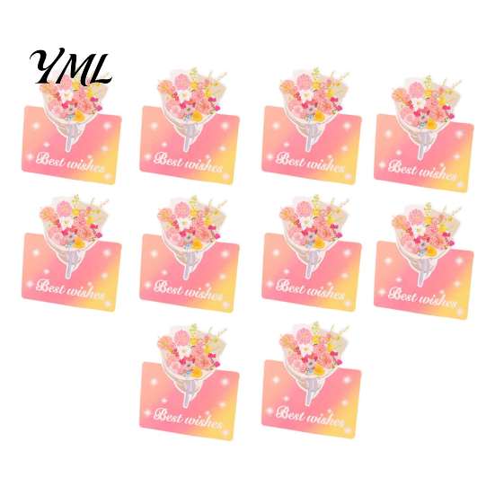 Floral Bouquet Greeting Card 10Pcs 3D Flower Thank You Card, Best Wishes Note Cards Appreciation Gifts for Anniversary, Mother's Day, Teachers'