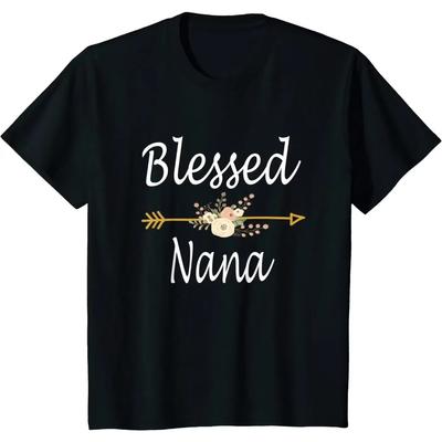 Blessed Nana Shirt Cute Mothers Day Gifts T-Shirt Men Clothing T Shirts for Men Women Young Cotton Daily Four Seasons Tees