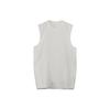 Logo Solid Color Crew Neck Sleeveless Tank Top Unisex Tops White HY1256