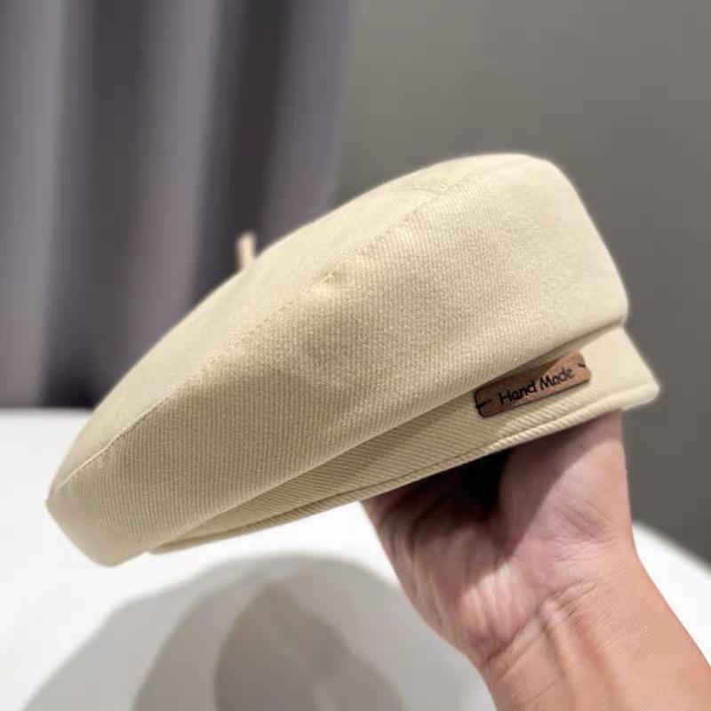 Autumn and Winter Woolen Trendy Brand Letter Beret Fashion Painter Hat Women's Retro Brown Face Showing Little British Style Hat
