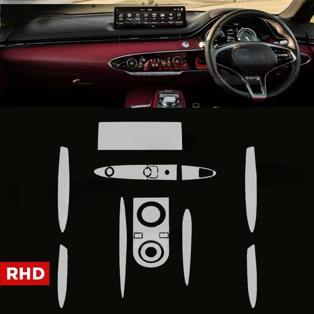 For Genesis GV70 -2024 Pre Cutting Car Interior Protection Film Gear Shift Console Anti-scratch Transparent TPU Film Sticker