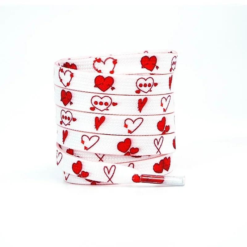 NEW Flat Pink Love Shoelace Personalized Valentine's Day Heart Shoelaces Rope Couples High Canva Sports Shoes Shoe Laces for AF1