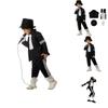 Mj Michael Jackson Cosplay Costume For Kids With Print For Stage Dance Performance