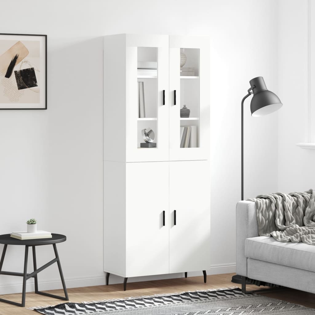 vidaXL Highboard White 69.5 x 34 x 180 cm Particleboard