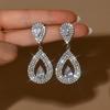 New Super Flash Diamond Set Water Drop shaped Earrings for Women, Korean Personality, Versatile Earrings