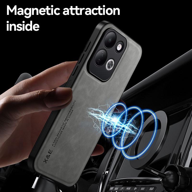 KEYSION Luxury Retro PU Leather Phone Case for Redmi 17 5G Soft Silicone+PC Shockproof Phone Cover for Xiaomi Redmi 17 4G 5G