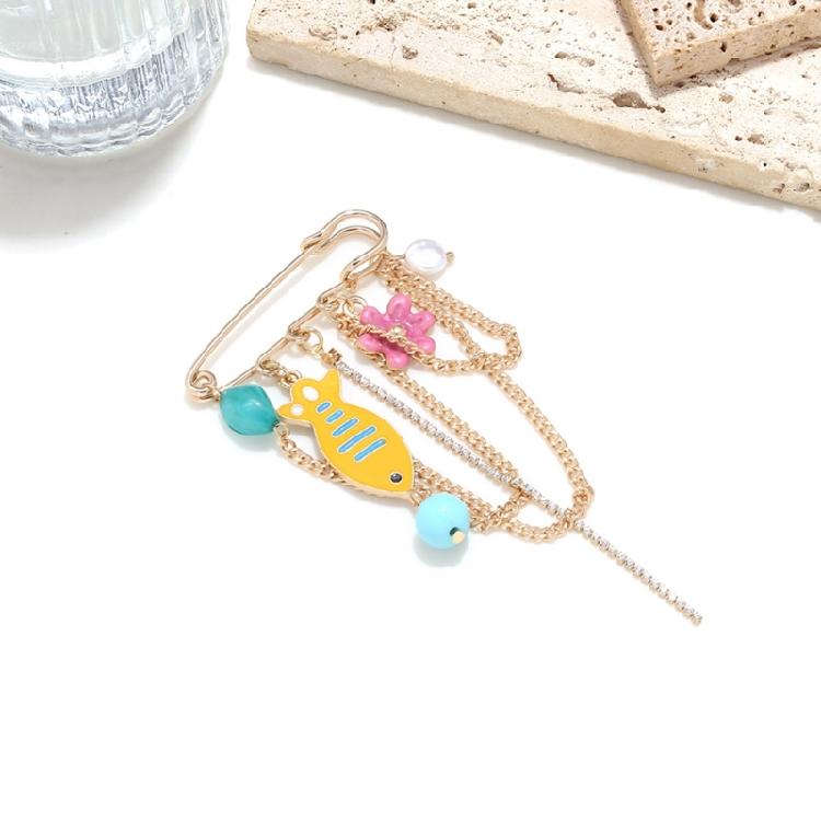 Handmade Enamel Fish Brooch With Floral Detailing Delicate Craftsmanship Lapel Accessory for Women Girls