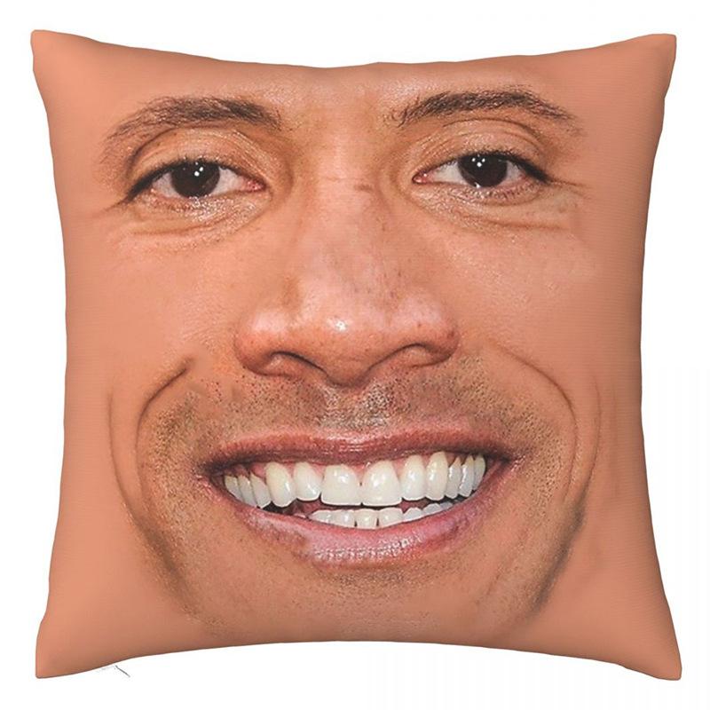 

American celebrity Dwayne Johnson funny printed pillow cover bedroom living room sofa decoration pillowcase 45x45cm