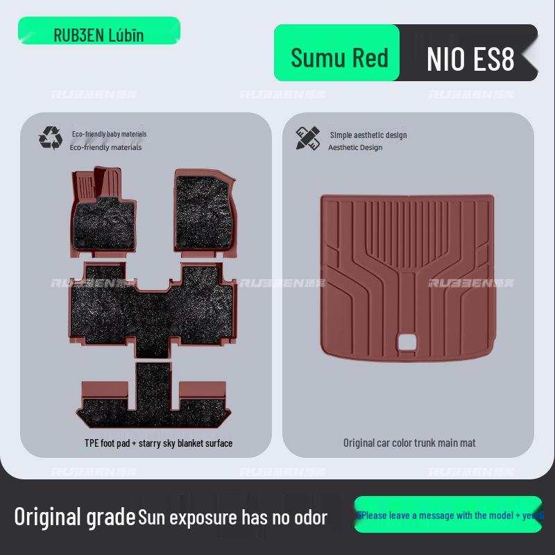 Pamir Brown TPE Floor Mats for Nio ES8 - Complete Car Interior Accessory Set