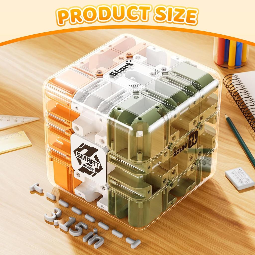 Large Labyrinth 3D Puzzles Maze Cube - Engaging Brain Teaser Toy, Labyrinth Puzzle Cube Interactive Maze Game, High - Difficulty Puzzle