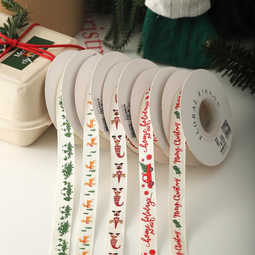 1.5cm Christmas Ribbon for Gift Boxes, Cake Decorations, Flowers, Bows, and DIY Projects