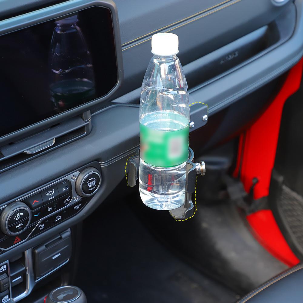 Auto Metall Co-pilot Griff Wasser Tasse Halterung Unterstützung Stehen Für Jeep Wrangler JL Für JT Gladiator 2024 Up auto Innen Zubehör