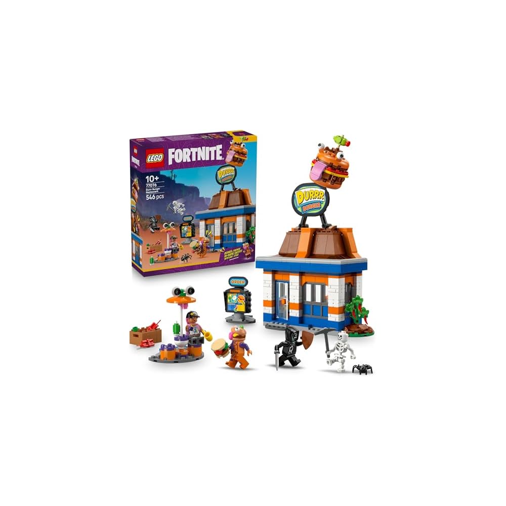 LEGO Fortnite Durr Burger Restaurant Building Set Toy for Kids Ages 10-12, Compatible with Minecraft, Creative Play Blocks