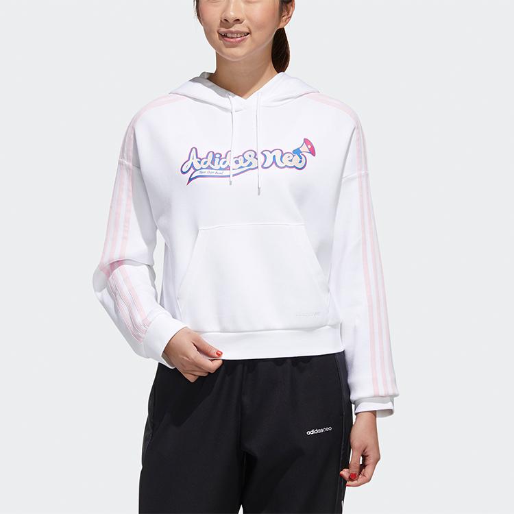Adidas Neo Casual Sport Loose Fit Hoodie Women Top White GP5864