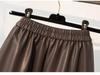 High-Waisted Coffee PU Leather A-Line Skirt - Autumn/Winter 2025 Mid-Length Slimming Pencil Design