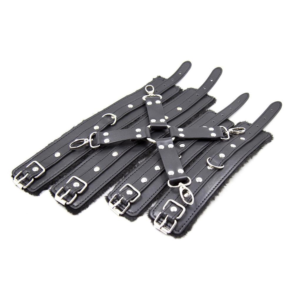 Plüsch-Handfesseln & Fußfesseln Set für Bondage & Bühnenauftritte
