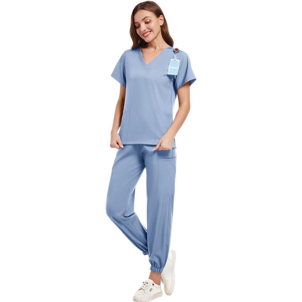Women's V-Neck Short Sleeve Handwashing Suit for Medical Professionals