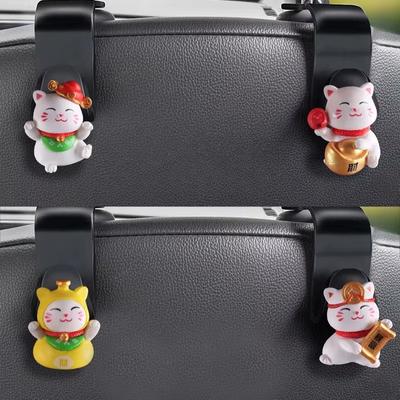 Fotelik samochodowy Lucky Cat Tylny hak Materiały wewnętrzne Oparcie fotela samochodowego Cute Przechowywanie Akcesoria samochodowe Ozdoby dekoracyjne Kreatywny wystrój