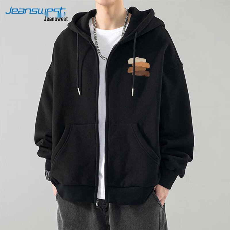 

JEANSWEST Men s Hooded Zip-Up Sweatshirt 4XL